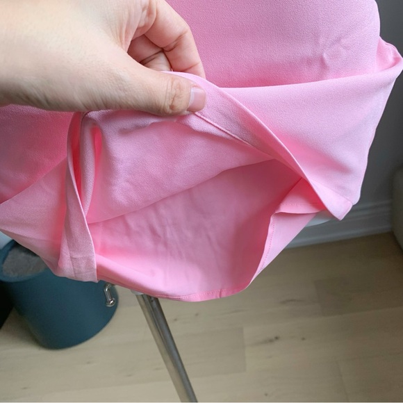 Tiger Mist Pink Cutout Bow Ruffle Mini Dress S NWT - Picture 8 of 11